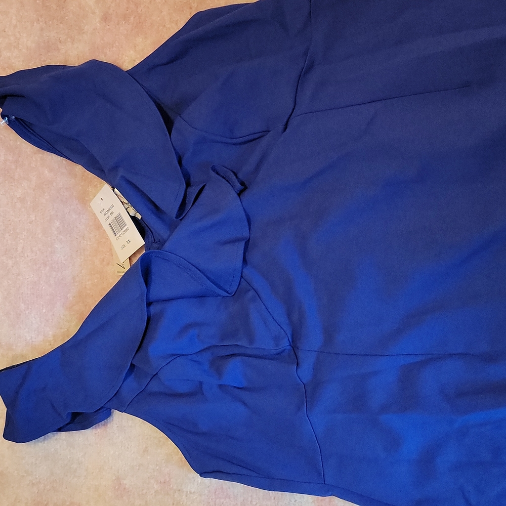 Love Squared Womens Plus Sleeveless Ruffled Party Dress blue. 3x - Picture 2 of 4